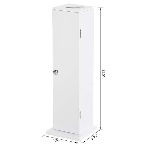 HomCom Vertical White Bathroom Storage Cabinet - 7.75*7.75*25.75 - Bed ...